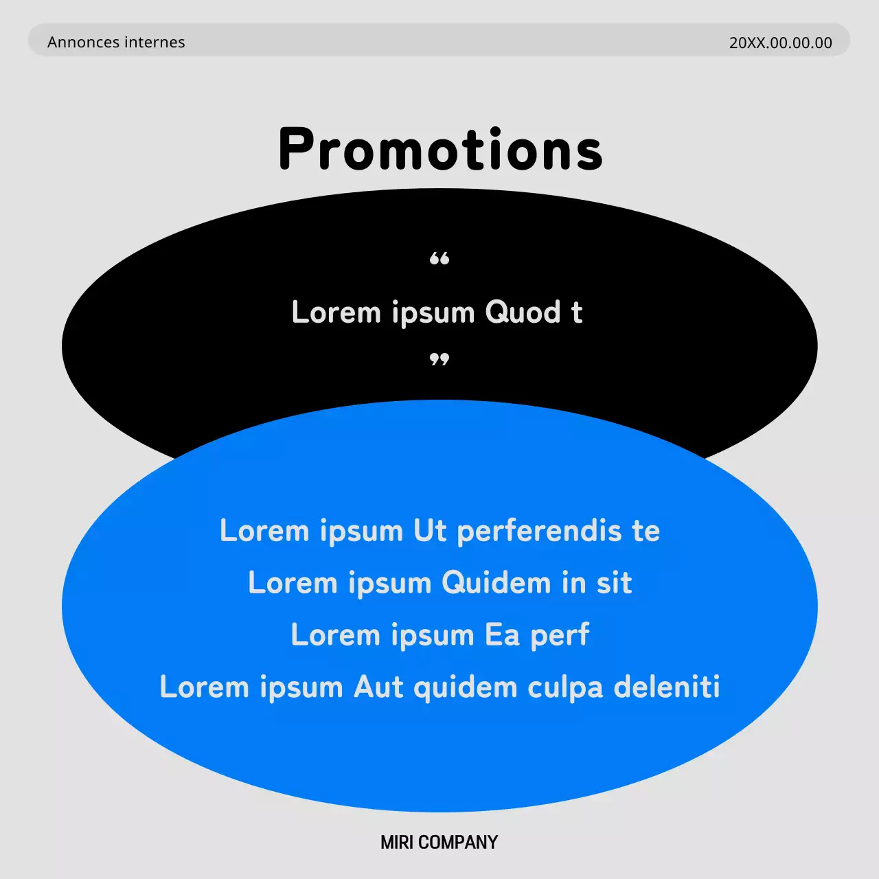 Promouvoir les questions internes avec un look minimaliste bleu et gris