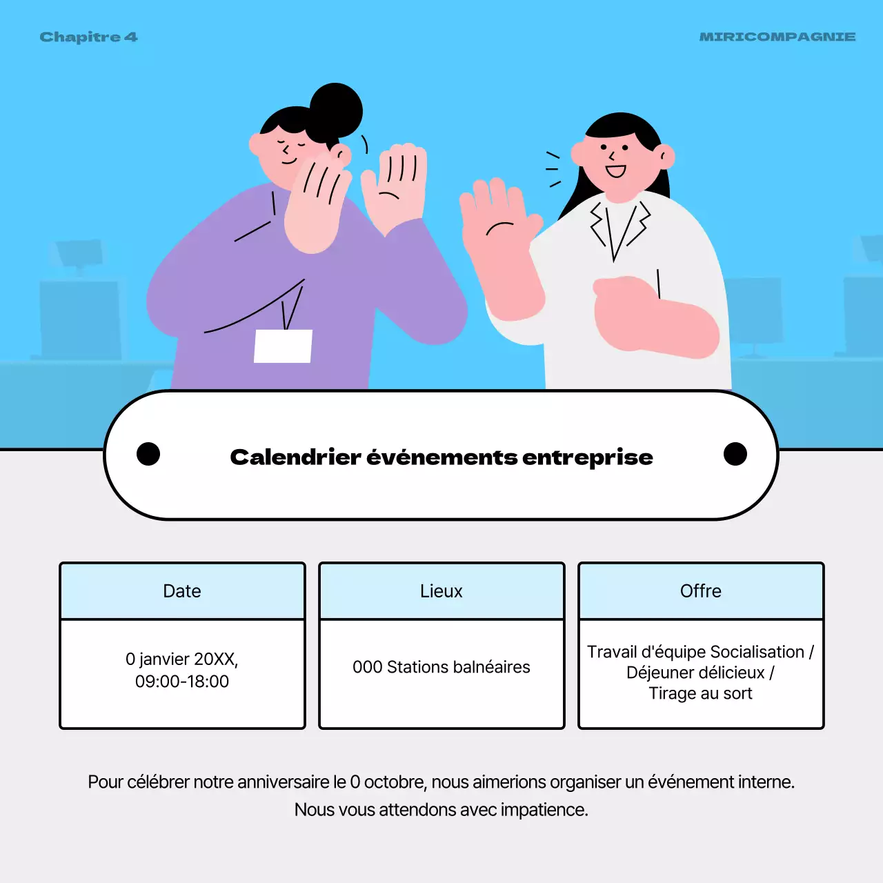 Une annonce de RH grise et arc-en-ciel un an après