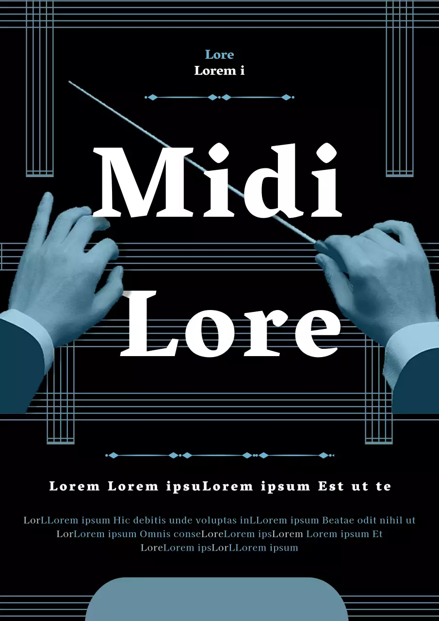 Flyer de concert classique moderne en bleu marine