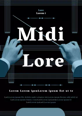 Flyer de concert classique moderne en bleu marine