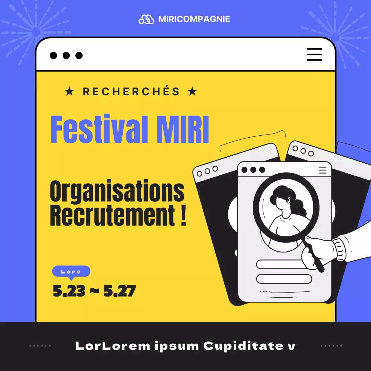 Promouvoir le recrutement avec une touche de jaune et de bleu