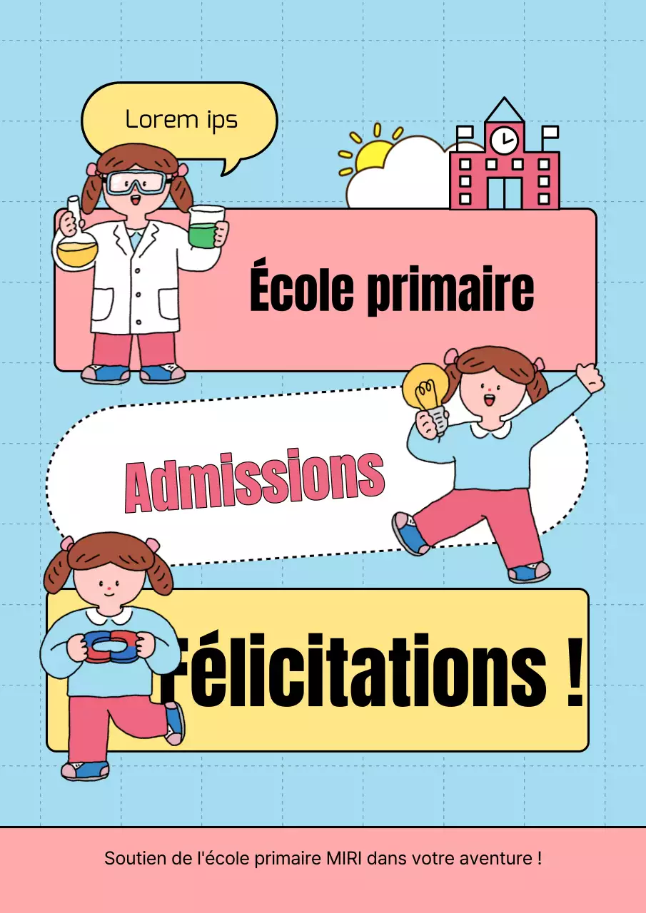 Un billet bleu clair et rose pour célébrer la rentrée scolaire