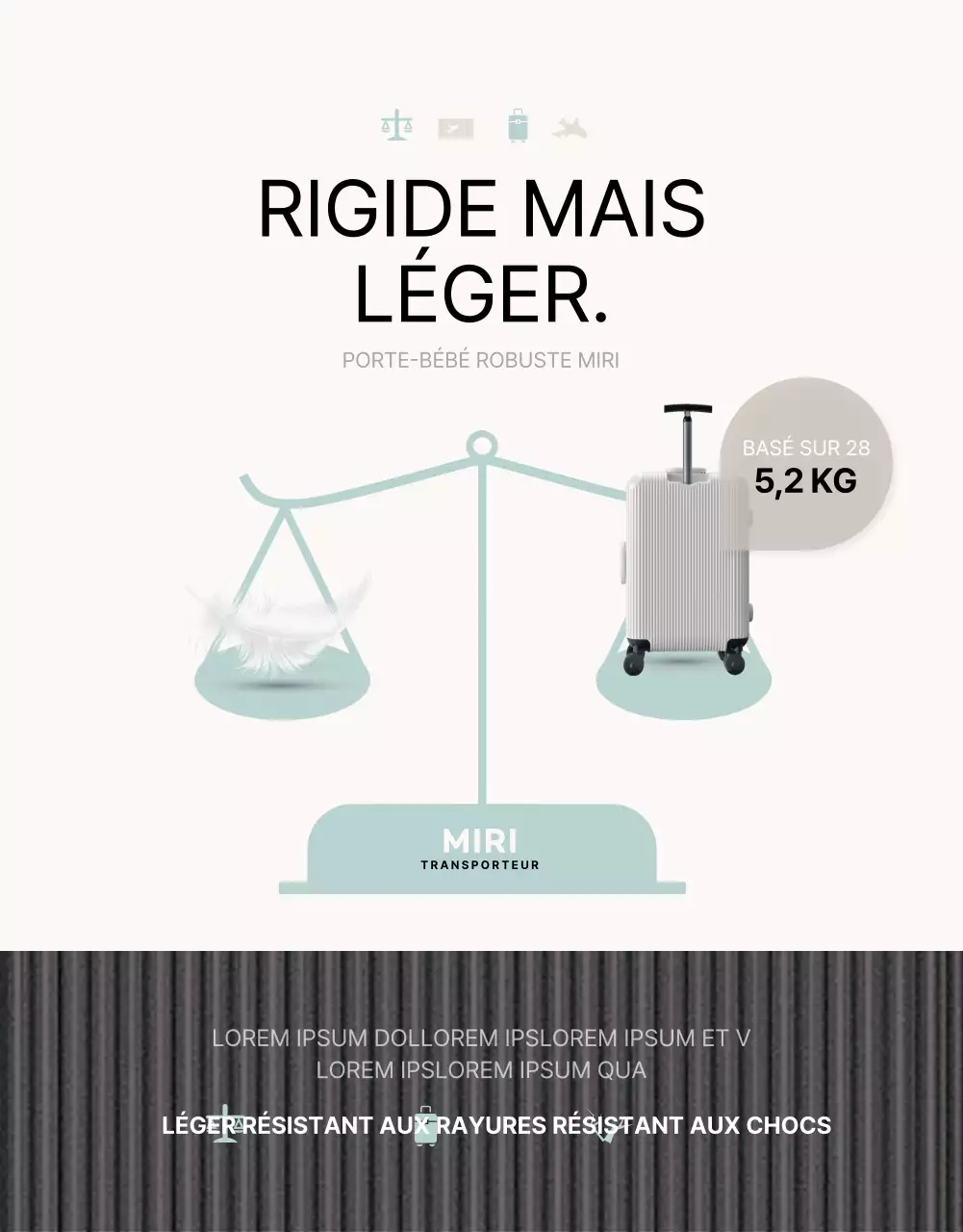 Promouvoir un produit de transport simple en menthe et ivoire