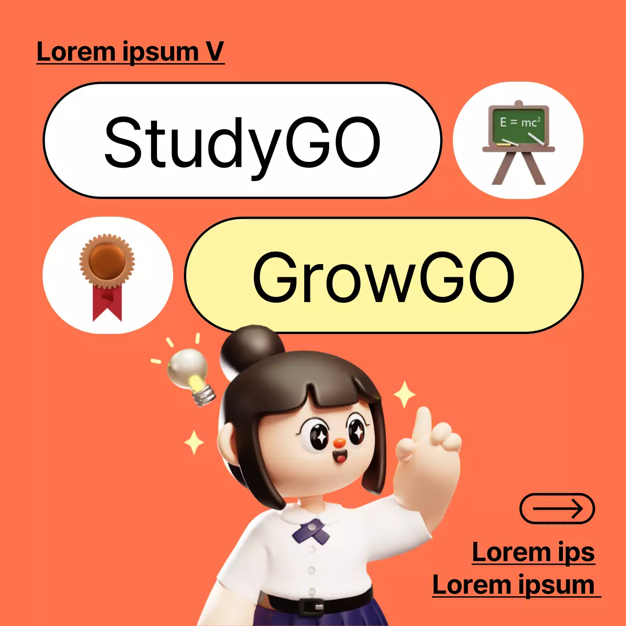 Promouvoir les offres spéciales pour les vacances scolaires en orange et noir.