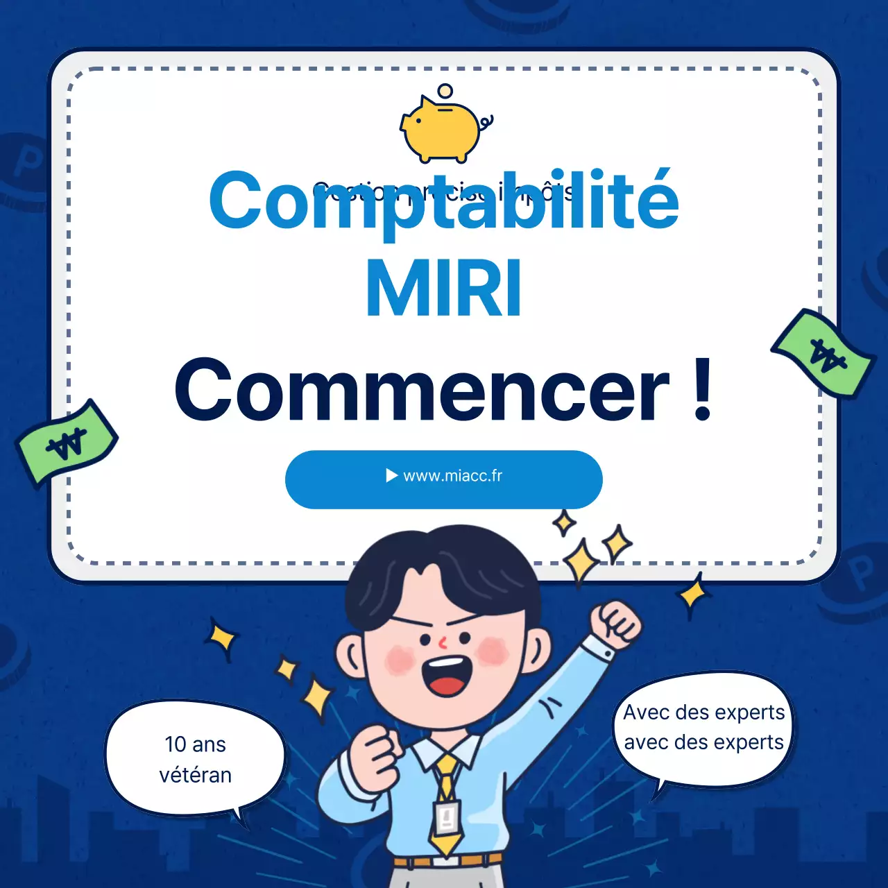 Comptabilité de fin d'année simple en bleu clair et bleu marine