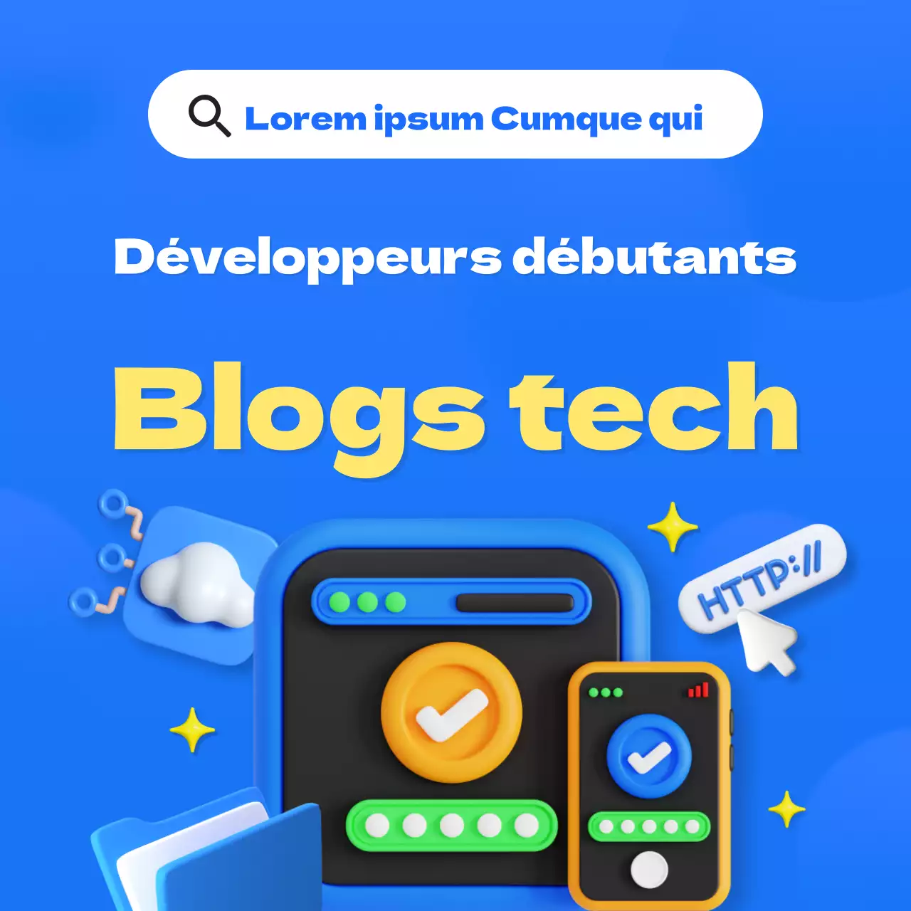 Une collection moderne de vignettes en bleu Newsletter