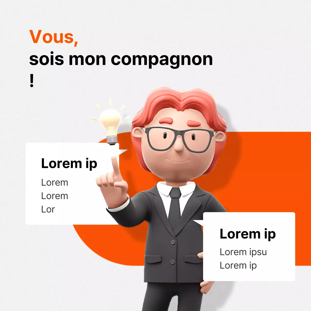 Un simple message orange et gris à propos de nous