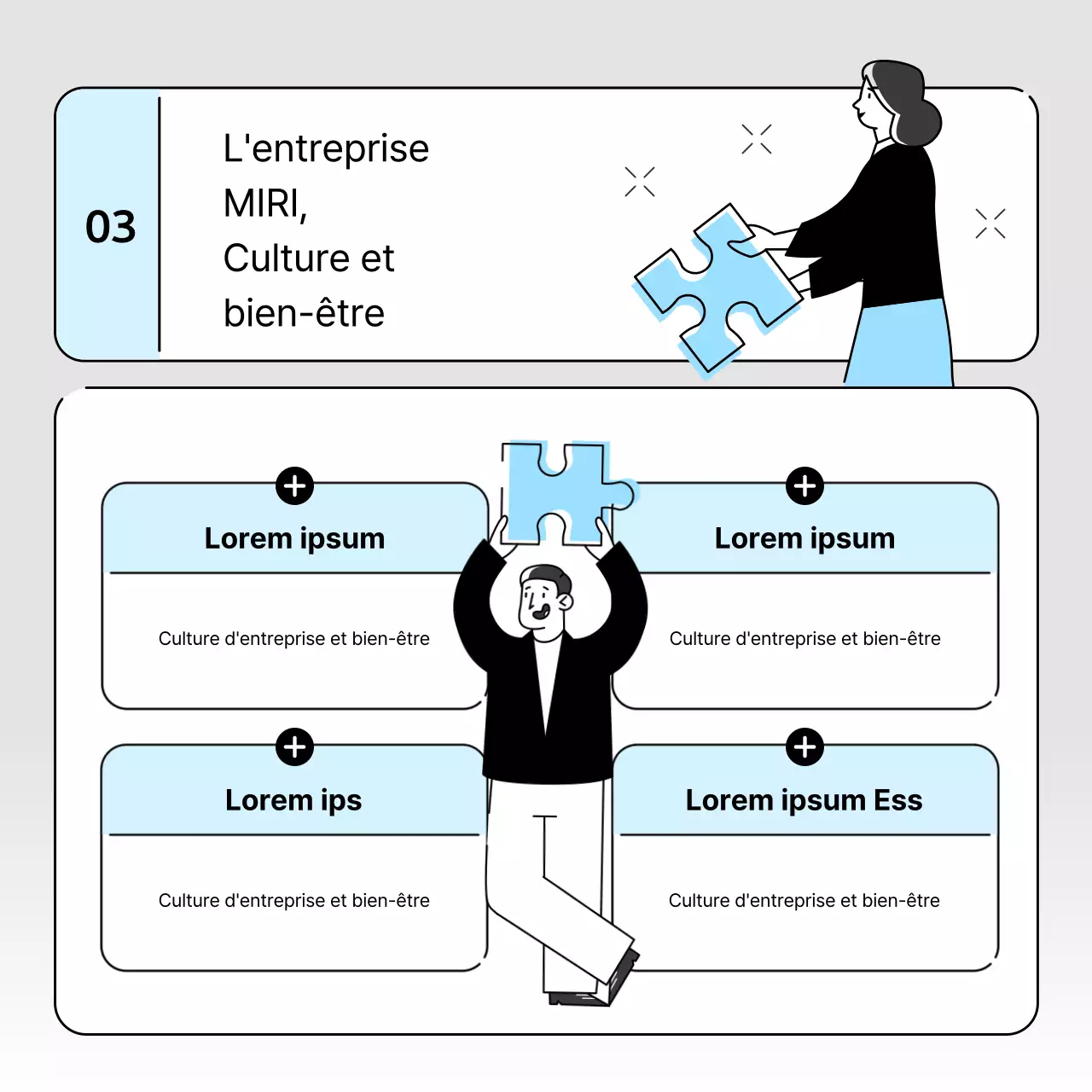 Lettre d'entreprise pour une image de marque simple en bleu clair et gris