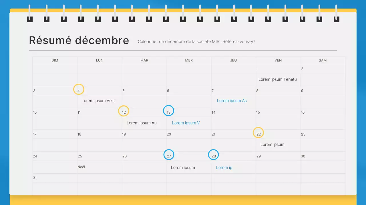Lettre d'information mensuelle d'entreprise simple en bleu et jaune