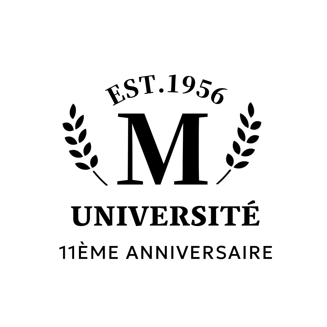 Concept simple de souvenir d'université avec logo en forme de laurier