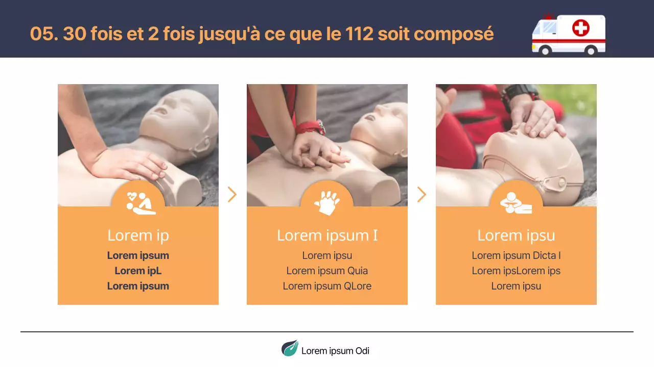 Matériel de formation simple sur la sécurité incendie en bleu marine et orange