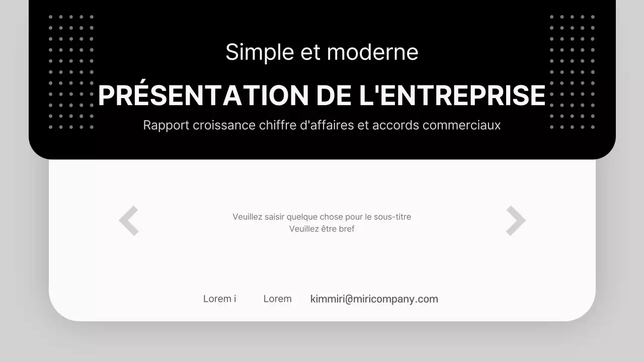 Une proposition commerciale moderne en noir et blanc