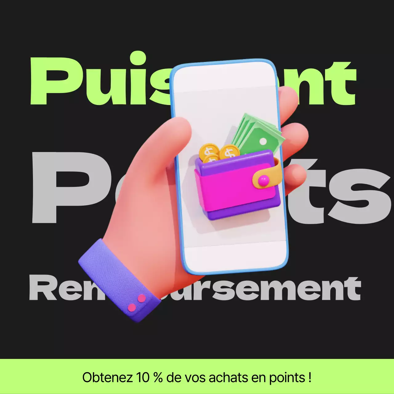 Poste de paiement des points Cyberpunk en noir et vert lime