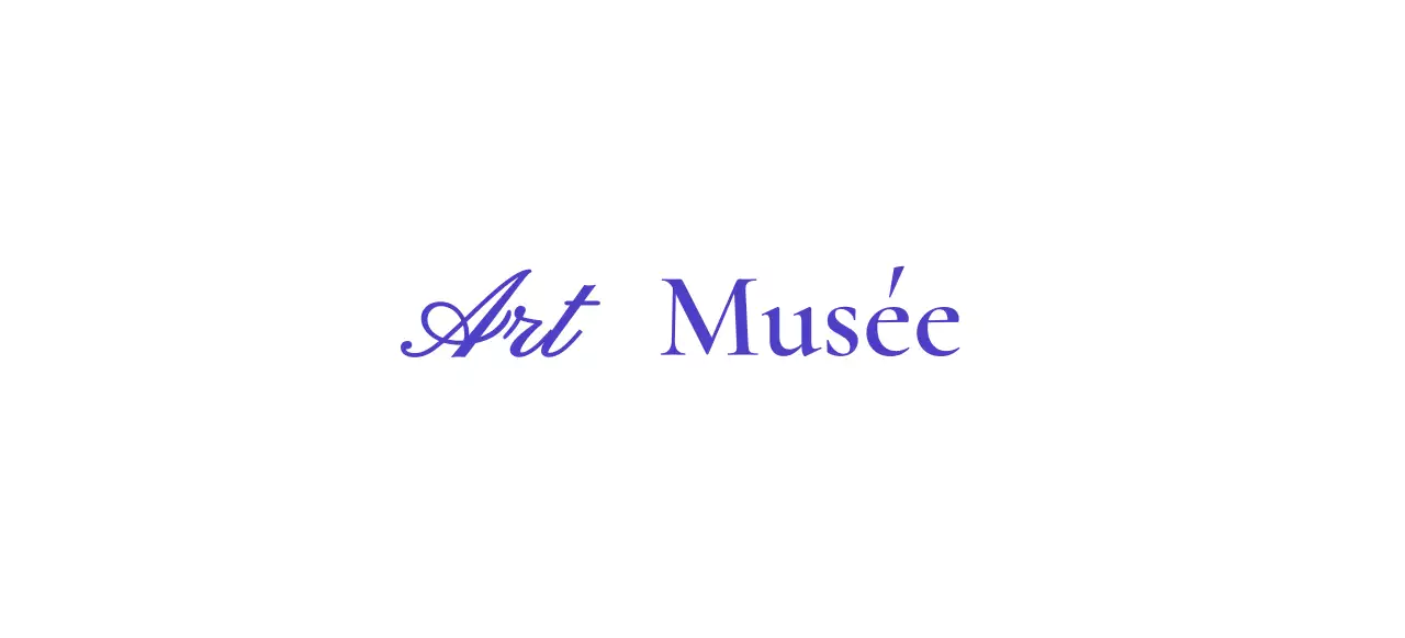 Logo de musée avec un concept cursif de classe