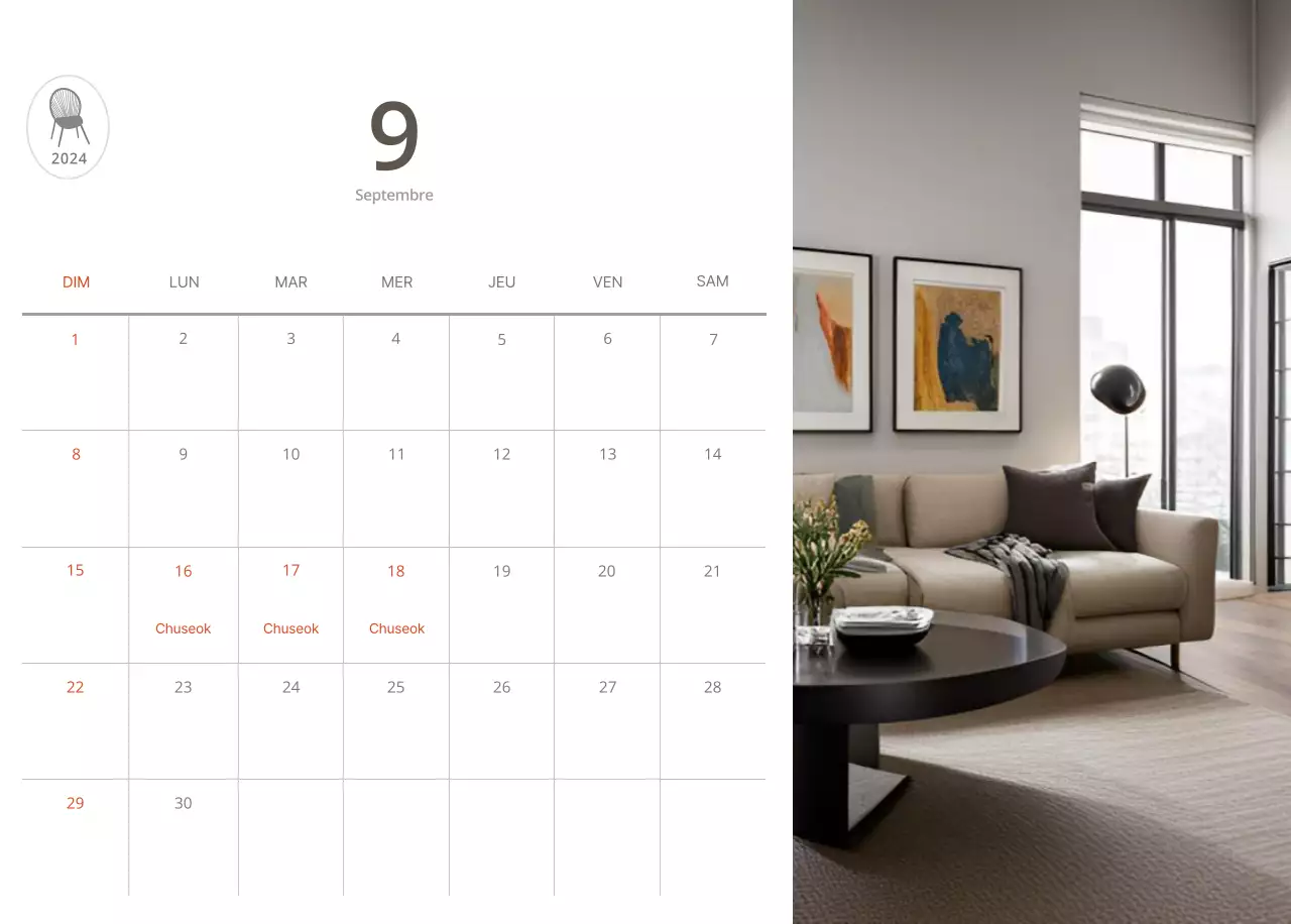 Meubles simples et naturels dans des tons beiges et neutres