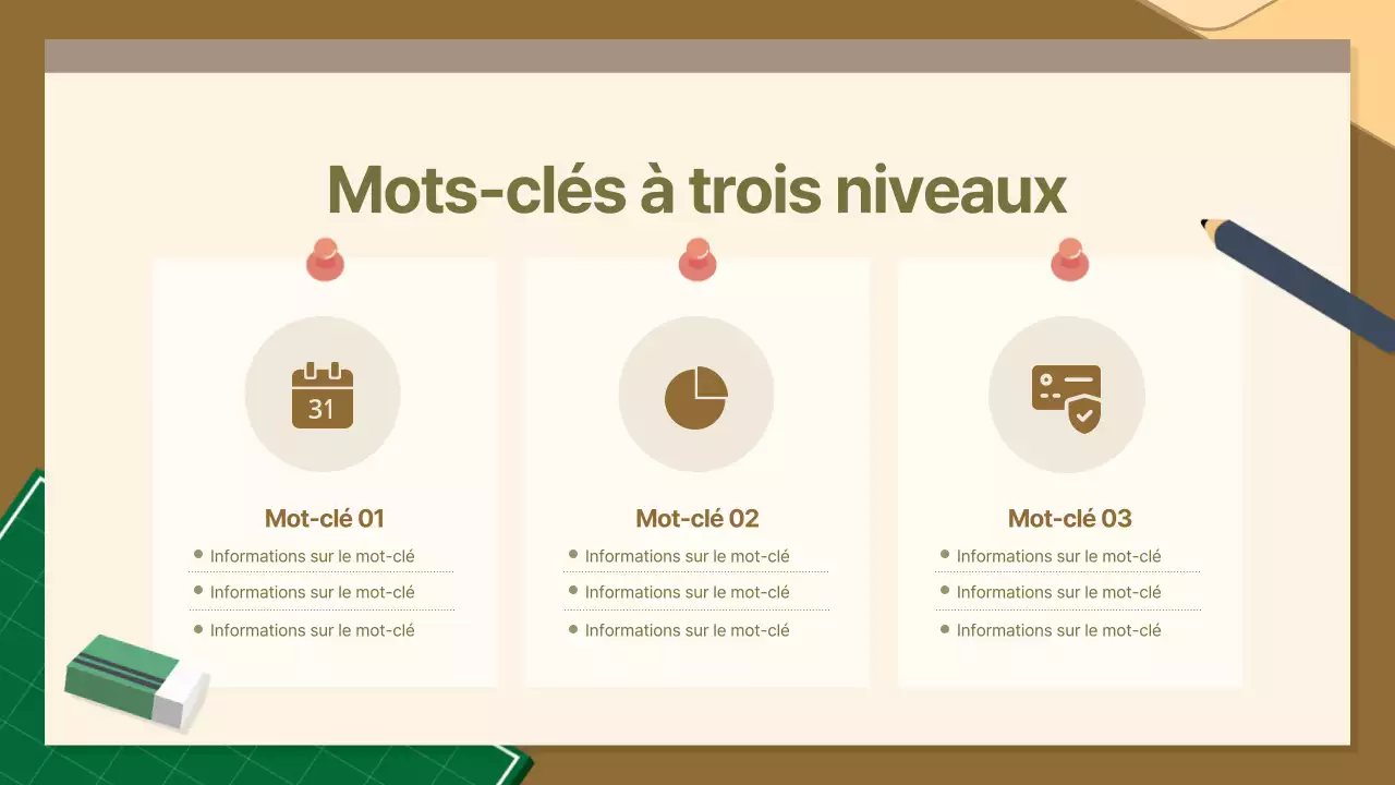 Un employé de bureau en kaki et marron Rapport d'activité