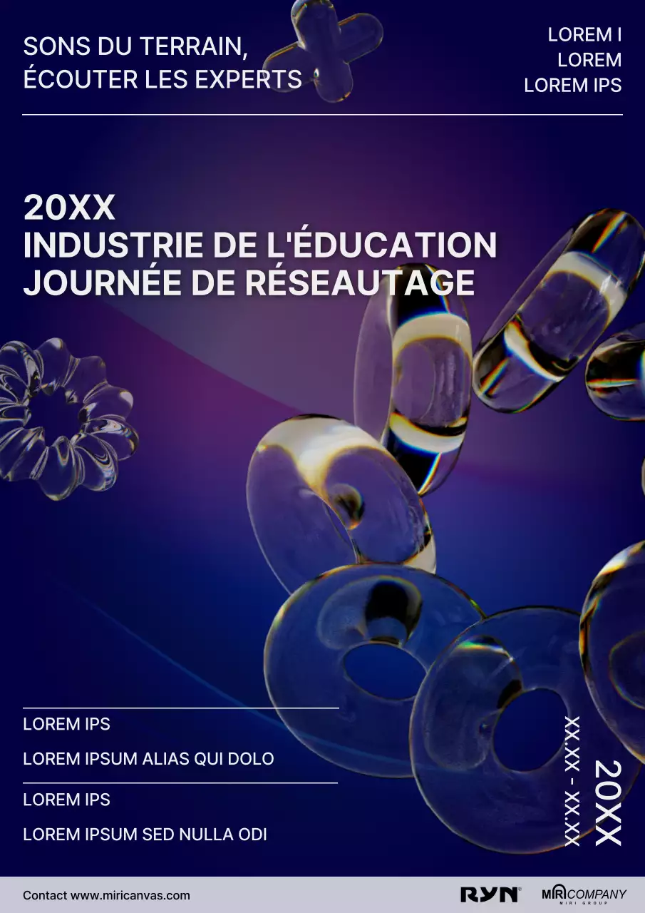 Promouvoir une journée de mise en réseau de l'industrie de l'éducation en violet et bleu.