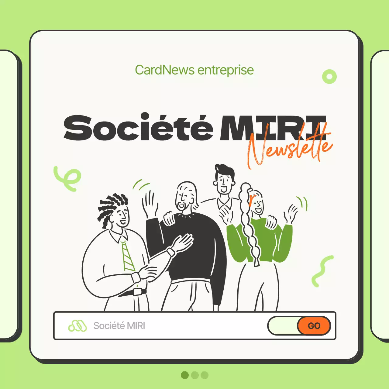 Promotion simple de l'entreprise en chartreuse et orange