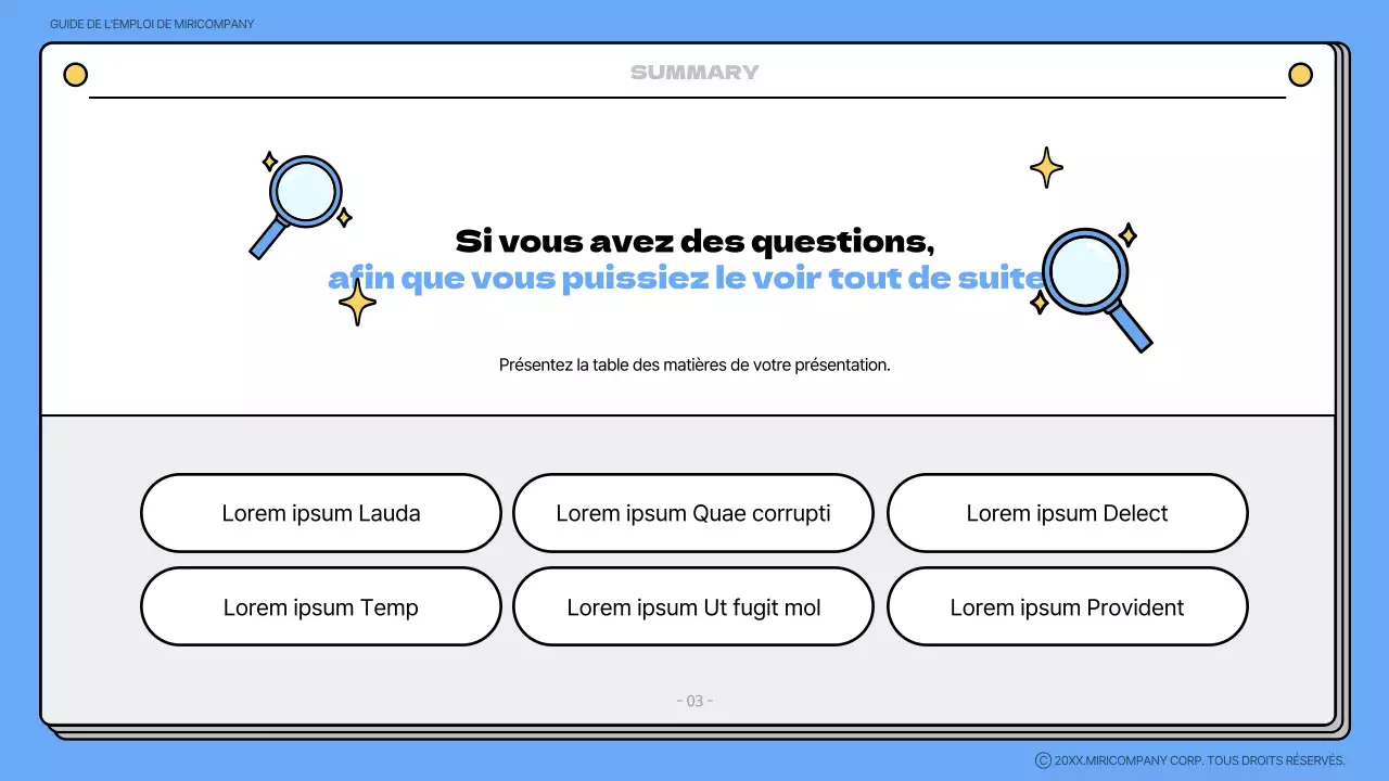 Matériel de formation pour le livre d'accueil bleu et jaune