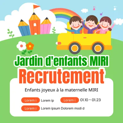 Promouvoir les couleurs vertes et arc-en-ciel pour recruter de nouveaux jardiniers d'enfants