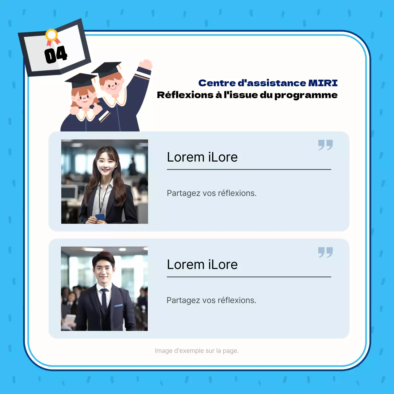 Poste d'achèvement central bleu et bleu clair