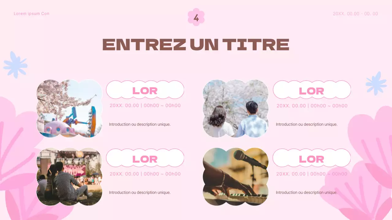 Un agenda floral printanier avec des touches de rose et de bleu clair