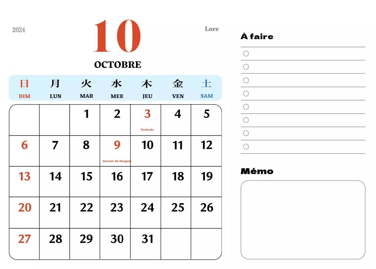 Sous-verres rétro rouges et bleus calendrier de mémoire