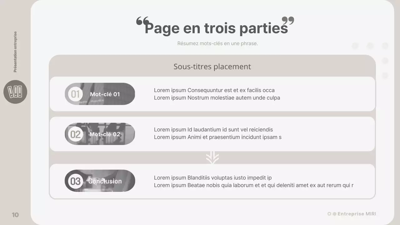 Une présentation d'entreprise simple, de couleur beige