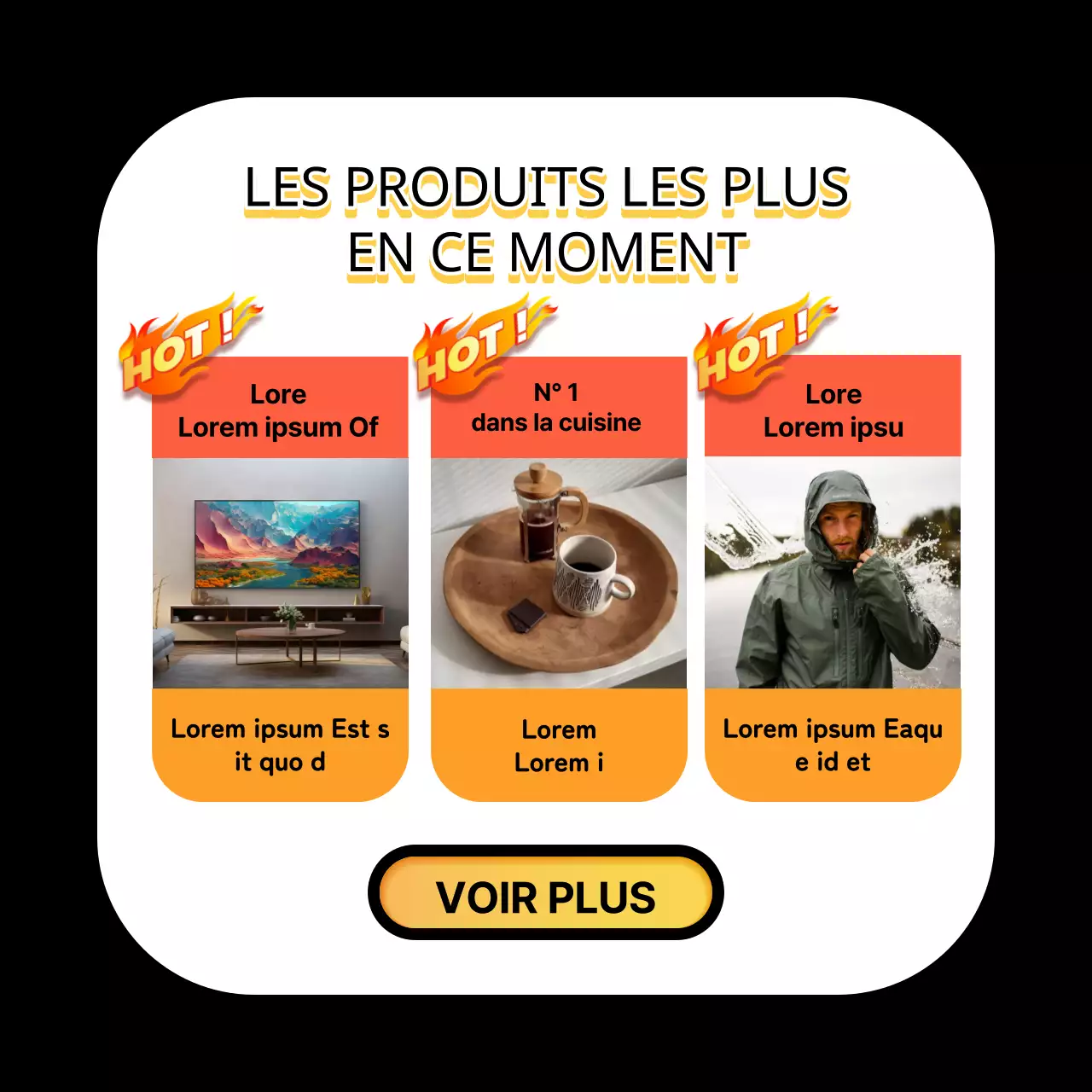 Annonce de bonnes affaires pour le vendredi noir en jaune et noir