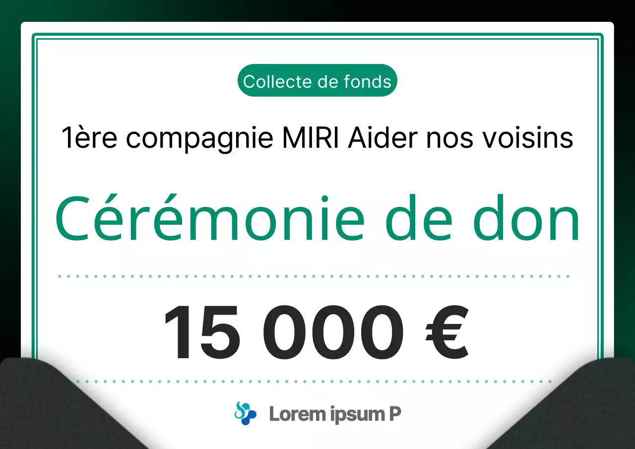 Promouvoir une cérémonie de don moderne en vert et noir