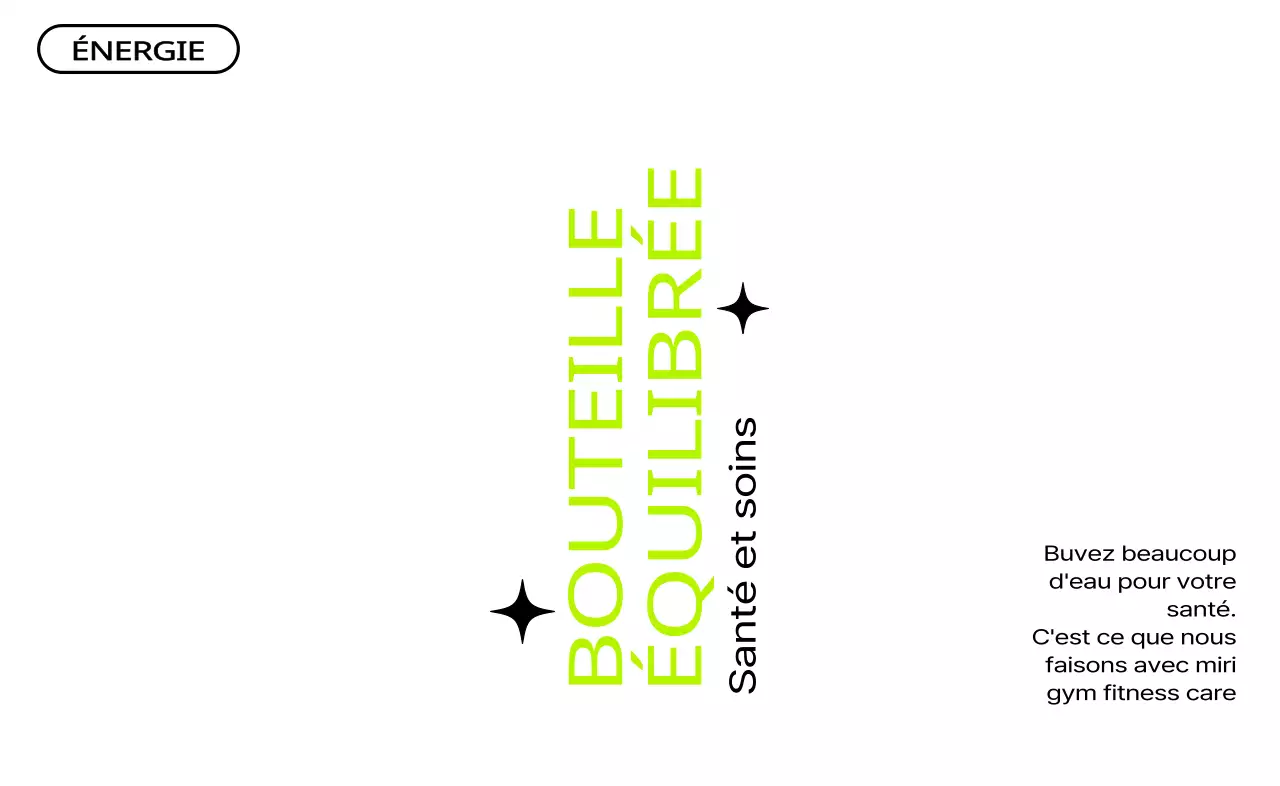 Typographie verte et noire pour la promotion d'un club de santé