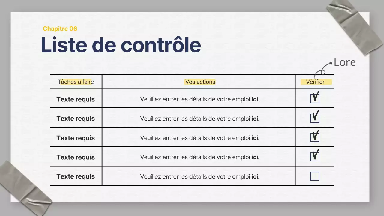 Une présentation de l'organisation de l'entreprise en gris et bleu marine