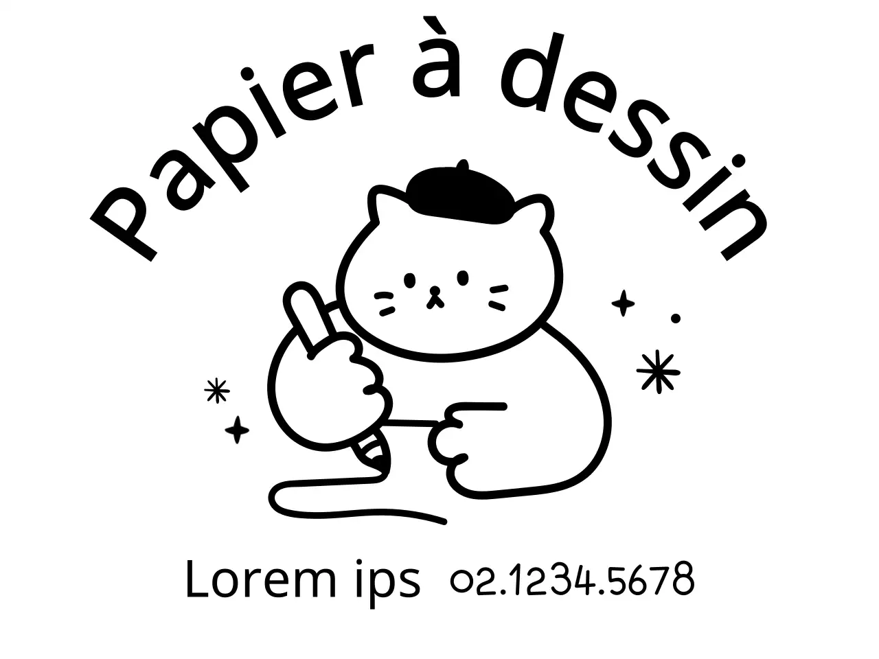 Promotion d'une école d'art avec des illustrations de chats mignons