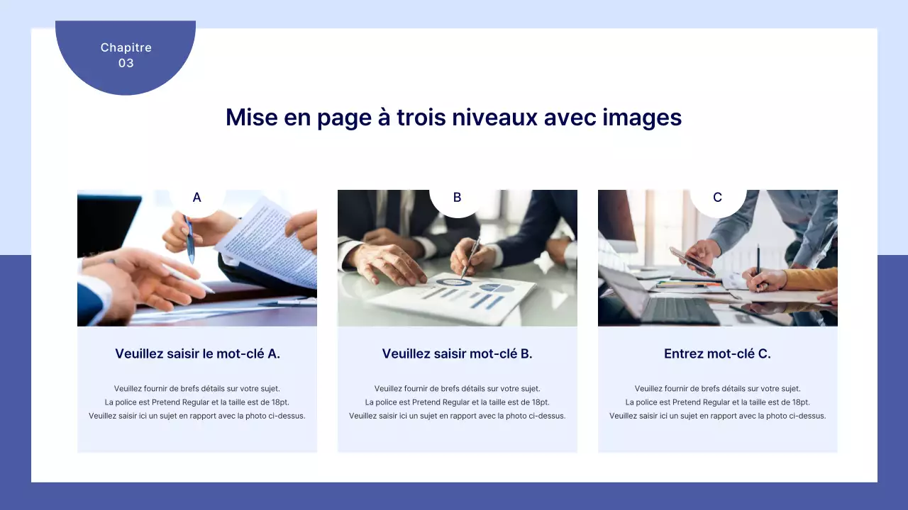 Un plan d'affaires simple en bleu
