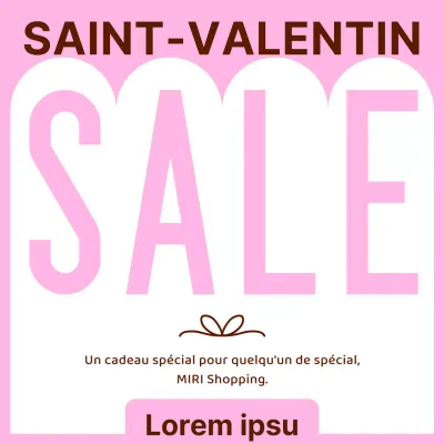 Annonce de vente rose et minimaliste pour la Saint-Valentin