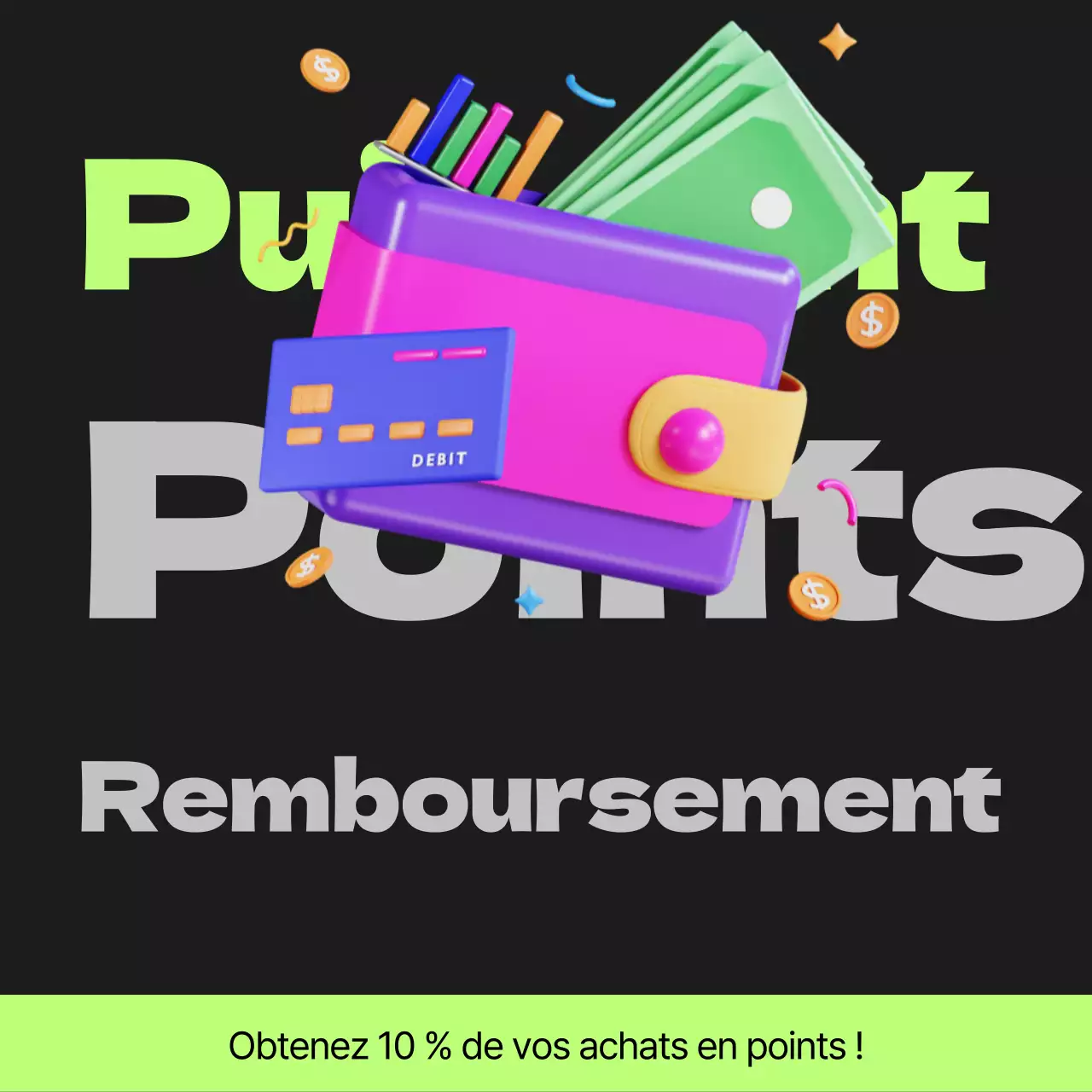 Poste de paiement des points Cyberpunk en noir et vert lime