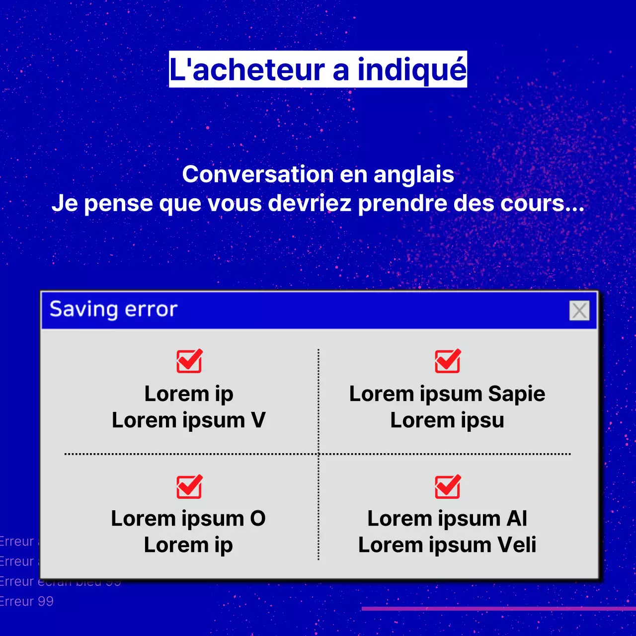 Faites la promotion de votre école de langues sur un fond bleu marine très tendance.
