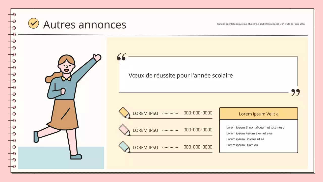 Une orientation simple des nouveaux employés en rose et bleu clair