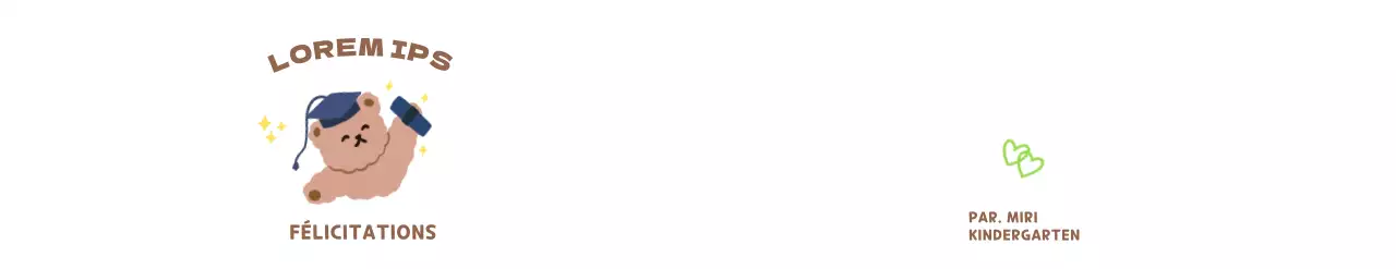 Un joli gribouillis de fin d'études avec l'empreinte de la main d'un ours en peluche