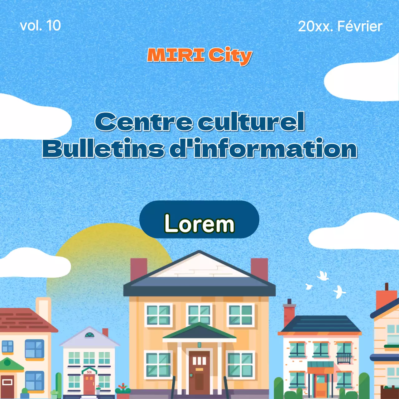 파랑과 노랑의 심플한 썸네일 템플릿 뉴스레터