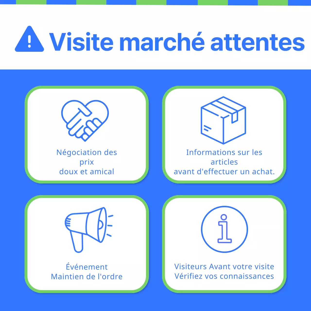 Annonce d'un marché de partage vert et bleu