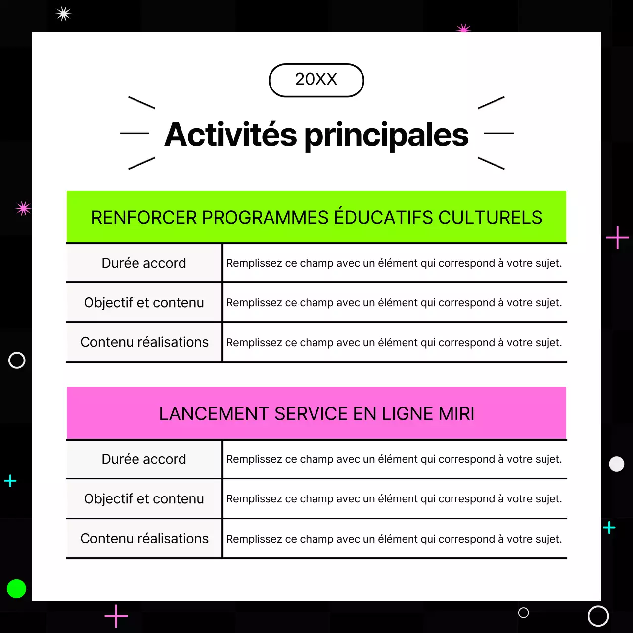 Des rapports de fin d'année kitsch en rose vif et couleurs fluorescentes