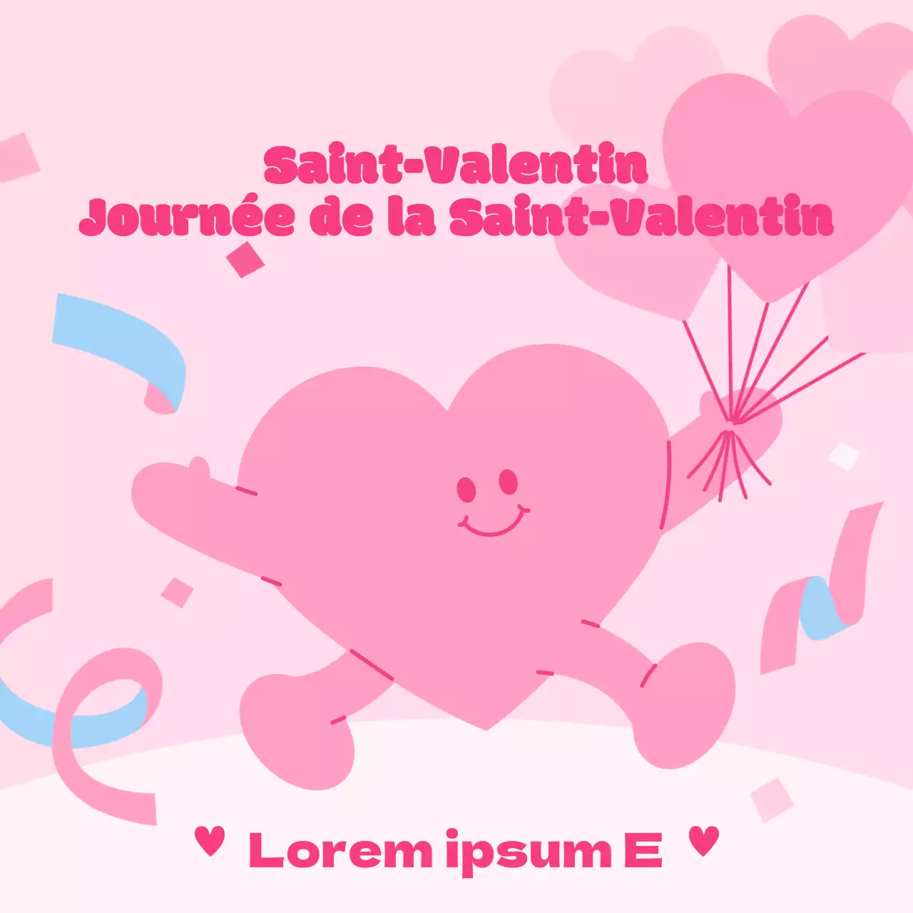 Une jolie publicité pour la Saint-Valentin en rose et bleu clair
