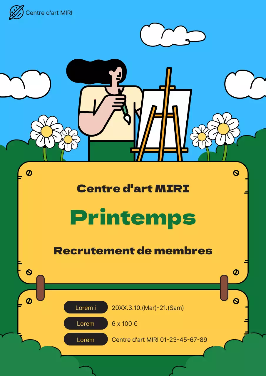 Recrutement pour le séminaire de printemps en vert et jaune