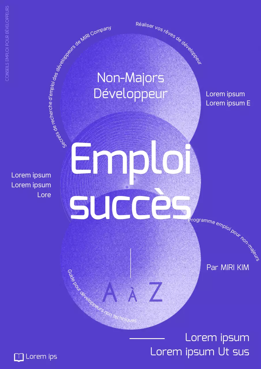 Couverture violette et minimaliste pour la recherche d'emploi