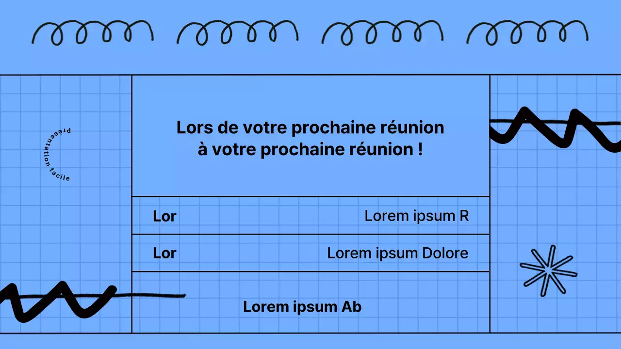 Matériel de réunion kitsch en bleu