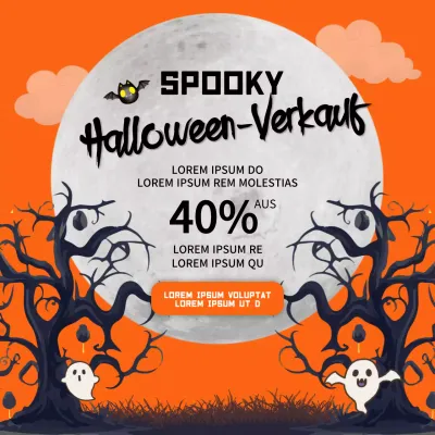 Orange-schwarze Fantasy-Halloween-Verkaufsanzeige