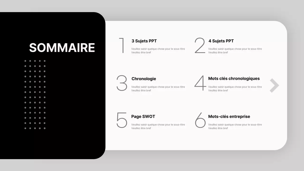 Une proposition commerciale moderne en noir et blanc