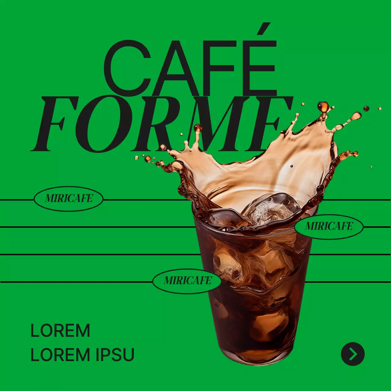 Promouvoir une simple annonce de café vert et orange