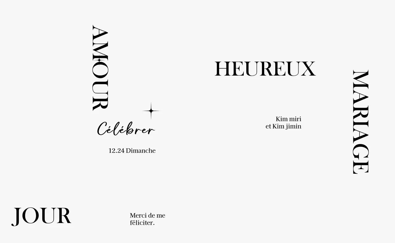 Une célébration de mariage de grande classe avec des illustrations de cercles de lignes et des paillettes.